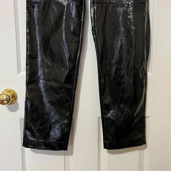 Aritzia Wilfred Funk High Rise Glossy Vinyl Vegan Leather Pants in Black - Sz 4 - Picture 6 of 16